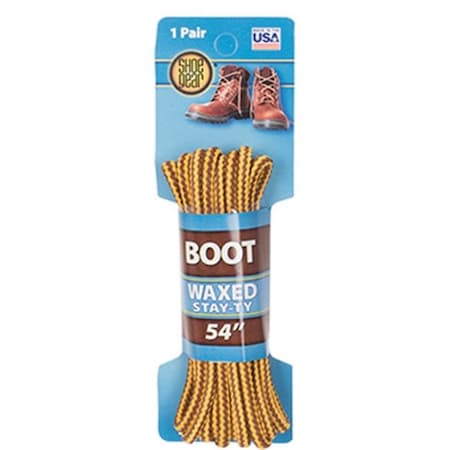 Shoe Gear Shoe Gear 375112 54 in. Waxed Boot Laces; Brown & Gold 375112